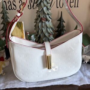Arcadia Patent Leather Elegant White Shoulder Bag